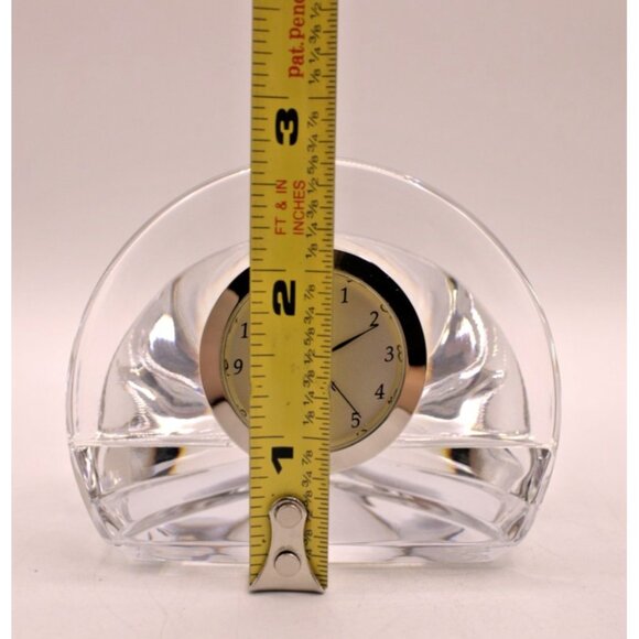 NEW LENOX Ovations Applause Crystal Desk Clock 3x3" With Box New Battery - Picture 8 of 9